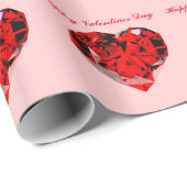 RODE HEARTS HAPPY VALENTINE'S DAG WRAPPINGPAPIER CADEAUPAPIER (Rol Hoek)