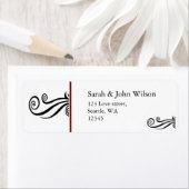 rode hedendaagse adresetiketten etiket (Insitu)