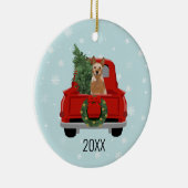 Rode Heeler kerstfeestdag Keramisch Ornament (Rechts)