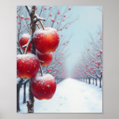 Rode heerlijke appels en sneeuw poster (Voorkant)