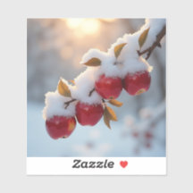 Rode heerlijke appels in de sneeuw