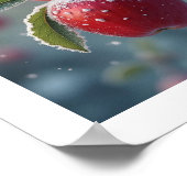 Rode heerlijke appels met sneeuw poster (Hoek)