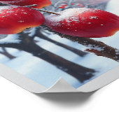 Rode heerlijke appels met sneeuw poster (Hoek)