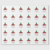 Rode heftruck met kerstboom cadeaupapier (Vlak)