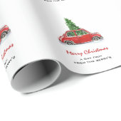 Rode heftruck met kerstboom cadeaupapier (Rol Hoek)