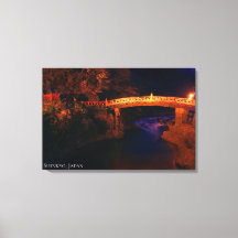 Rode Heilige Brug Rivier Nacht Japan Foto