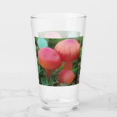 Rode Heldere Paddenstoelen op Bos Floor Glas (Achterkant)