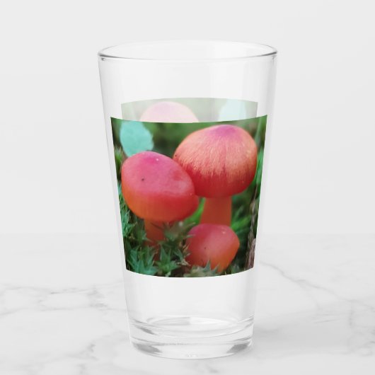 Rode Heldere Paddenstoelen op Bos Floor Glas (Voorkant)