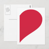 Rode helft hart briefkaart (Voorkant / Achterkant)