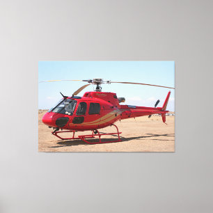 Rode helikopter canvas afdruk