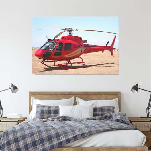 Rode helikopter canvas afdruk (Insitu (Slaapkamer))