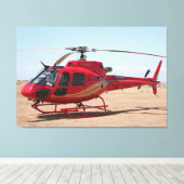 Rode helikopter canvas afdruk (Insitu (Houten vloer))