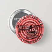 Rode Helikopter Wolken Ronde Button 5,7 Cm (Voorkant /achterkant)