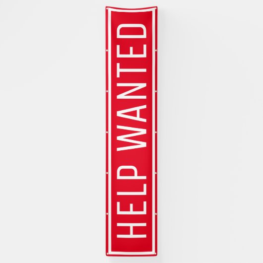 Rode Help Gezochte gebarentbank Spandoek (Verticaal)