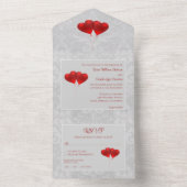 Rode hemdballonnen bruiloft all in one uitnodiging (Binnen)