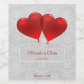 Rode hemdballonnen Wijnlabel Wijn Etiket (Enkel label)