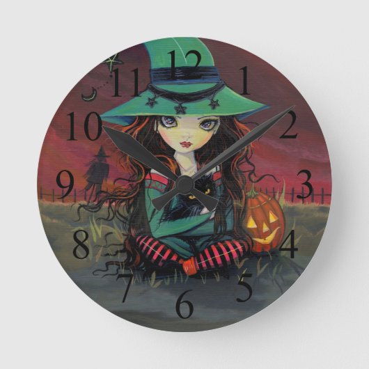 Rode hemden van oktober Halloween Clock Ronde Klok (Voorkant)