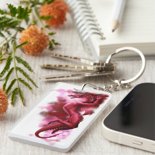 Rode hemel in de ochtend sleutelhanger (Voorkant Rechts)