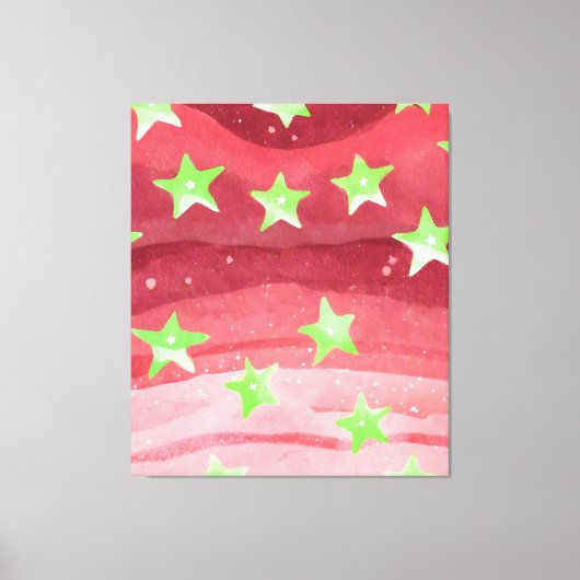 Rode hemel met sterren canvas afdruk (Voorkant)