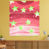 Rode hemel met sterren canvas afdruk (Insitu (Woonkamer))