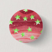 Rode hemel met sterren ronde button 3,2 cm (Voorkant)