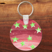 Rode hemel met sterren sleutelhanger (Voorkant)