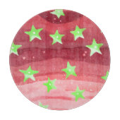 Rode hemel met sterren snijplank (Voorkant)