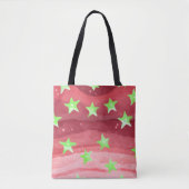 Rode hemel met sterren tote bag (Voorkant)