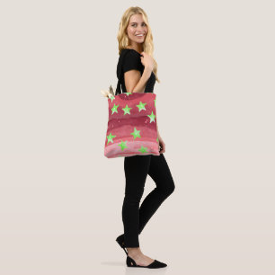 Rode hemel met sterren tote bag