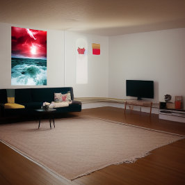 Rode hemel op het zee | AI Art Poster