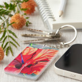 Rode hemisbloem sleutelhanger (Voorkant Rechts)