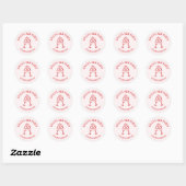 Rode Hen Party Bachelorette Toast Ronde Sticker (Vel)