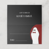 Rode Heren Geest Halloween Bruiloft Plaatskaartje (Buitenkant ongevouwen)