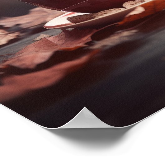 Rode herfst bladeren stoomthee poster (Hoek)