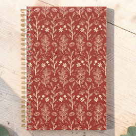 Rode Herfst Bladgroen Botanisch Patroon Planner