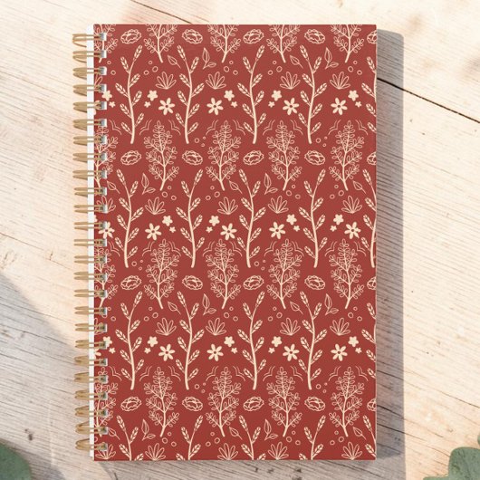 Rode Herfst Bladgroen Botanisch Patroon Planner