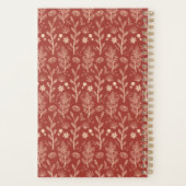 Rode Herfst Bladgroen Botanisch Patroon Planner (Achterkant)