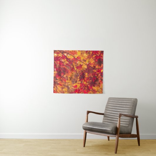 Rode Herfst Bomen Natuur KLEIN Wandkleed (In Situ (horizontaal))