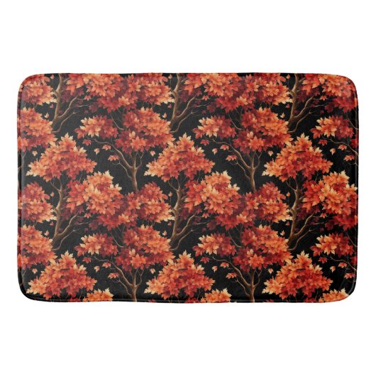 Rode Herfst esdoorn naadloze patroonafbeelding Badmat (Voorkant)