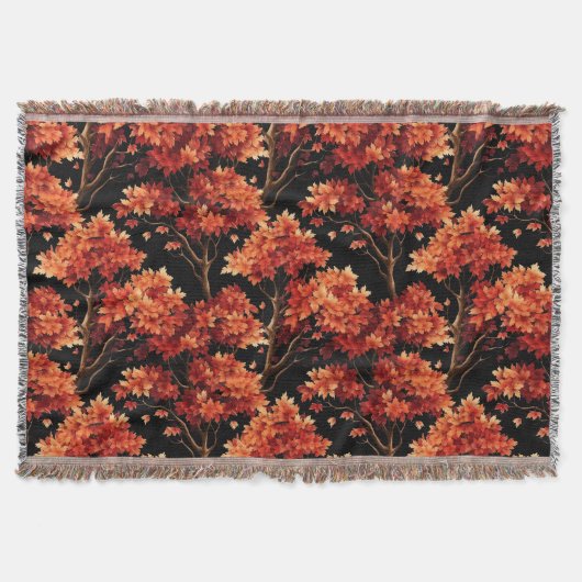 Rode Herfst esdoorn naadloze patroonafbeelding Deken (Voorkant)