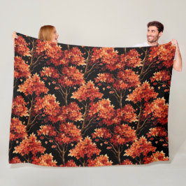 Rode Herfst esdoorn naadloze patroonafbeelding Fleece Deken