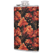 Rode Herfst esdoorn naadloze patroonafbeelding Heupfles (Links)