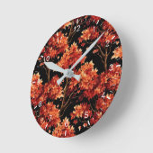 Rode Herfst esdoorn naadloze patroonafbeelding Ronde Klok (Hoek)