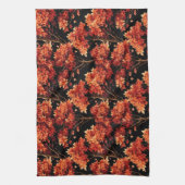 Rode Herfst esdoorn naadloze patroonafbeelding Theedoek (Verticaal)