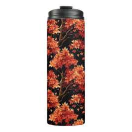 Rode Herfst esdoorn naadloze patroonafbeelding Thermosbeker