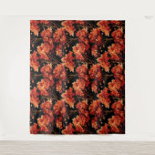 Rode Herfst esdoorn naadloze patroonafbeelding Wandkleed (Voorkant)