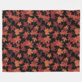 Rode herfst esdoornbladeren op zwart fleece deken (Voorkant (Horizontaal))