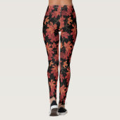 Rode herfst esdoornbladeren op zwart leggings (Achterkant)