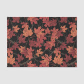 Rode herfst esdoornbladeren op zwart tissuepapier (Voorkant)