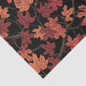Rode herfst esdoornbladeren op zwart tissuepapier (Detail)